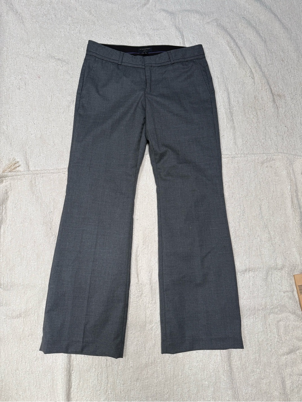 Banana Republic Ryan Fit Grey Wool Blend Lined Straight Leg Dress Pants 12